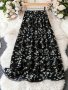 Floral Print Pleated Midi Skirt Vacation Style Skirt For Spring & Summer Women's Clothing