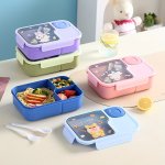 Cartoon Cute Lunch Box With Large Capacity And Dipping Box Tableware And Rice Lunch Box Microwaveable
