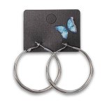 Fashion Earrings Large Hoop Pair - Silver