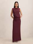 Leni Draped Backless Dress - 16 Fig