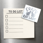 Silver On White Magnet – Crazy Cat Lady