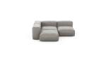 Three Module Corner Sofa - Velvet - Light Grey - 199CM X 199CM