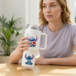 Insulated Stainless Steel Tumbler With Handle And Straw