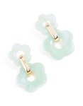 Goldair Gold Green Double Acrylic Flower Drop Earrings
