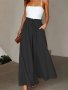 Plus Size Lace Up Wide Leg Pants Casual Loose Pants For Spring & Summer Women's Plus SizeClothing
