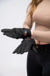 Sport World Black Unisex Winter Fleece Gloves With Strap