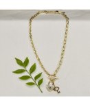 Diamante Heart And Lock Chain Necklace - Gold Free