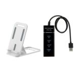 Adjustable Universal Phone Stand & 4-PORT Superspeed USB 3.0 Charging Hub