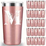 1PC Personalized Initial Mug Tumbler 20OZ Monogrammed Travel Mug With Gift Box For Wedding Birthday Graduation Party Birthday Ch