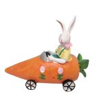 Rabbit Boy In Carrot Car 17X20CM