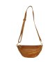 Genuine Leather Croc Body Bag - Tan / Free