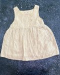 Zara Beige And Black Striped Dress 2 3Y