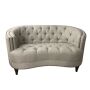 Grey Beige Velvet 2 Seater Sleeper Sofa