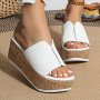 Women's Summer Platform Slide Sandals Fashion Peep Toe Slip On Wedge Shoes Casual Outdoor Sandals