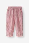 Relaxed Fit Stripe Crop Pant - 10 Pink