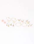 Goldair Gold Pearl Flower & Butterfly Earrings 8-PACK