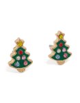 Goldair Gold Epoxy Xmas Tree Stud Earrings
