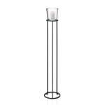 Candle Holder: Large Glass Holder On Black Steel Frame Nero L 138CM