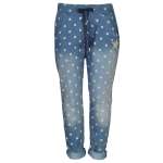 Polka Dot Diamante Star Jeans - Blue S
