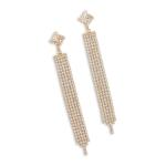 Soft Gold Square Stud Drop Earrings
