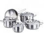 Alfa Turkish Pot Set With Tempered Glass Lids And Cool Touch Handles Stainless Steel Cookware Set