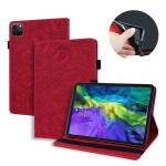 For Ipad Air 2020 10.9 Calf Texture Embossed Horizontal Flip Leather Case With Holder & Card Slots & Photo Frame Red