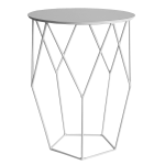 Facet Side Table - White Textured