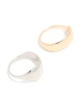 Mixed Metal Wide Wave Rings 2-PACK - M l