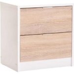 Kappa 2 Drawer Pedestal White /light Oak