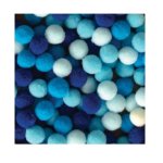 10MM Blue Assorted Pom Poms 120PCS