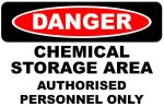 Danger Chemical Storage Area Authorised Personnel Only 30X40CM Sign- 2 Pack