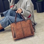 Chic Large Capacity Tote Bag For Women - Retro Style Durable Faux Leather With Polyester Lining Versatile Shoulder & Crossbody D