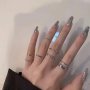5/7/8 Pcs/set Elegant & Simply Style Golden/ Silvery Geometric Design Stacking Ring Fashion Creative Accessory For Daily Wear Idea Gift For Unisex