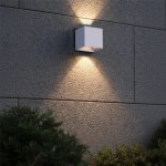 Split 3CCT Adjustable Up And Down Outdoor Wall Light White Black - White