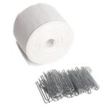 Curtain Pleat Tape 10 METERS 10.9 Yards Pleater Tape For Curtains Included 30 Pcs Stainless Steel 4 Prongs Curtain Pleater Hooks