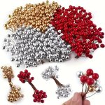 100PCS Classic Style Artificial Berries Mix - 4-COLOR Holiday Decor Set For Christmas Easter Thanksgiving New Year Seasonal Craf