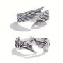 2pcs Retro Wing Design Alloy Open Rings Set Ideal Choice For Gift