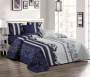Smte 5 Piece Quilt Set Blue White Bedspread Set With Keychain
