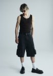 Slim Fit Ribbed Vest Top - Black