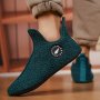 Men's Slip On Thermal Indoor Walking Shoes Comfy Non Slip Durable Warm Plush Lining Rubber Sole Bedroom Shoes Men's Footwear