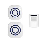 Wireless Home Security Driveway Alarm Enegg Entry Alert Visitor Door Bell Chime With 2 Plug-in Receiver And 1 Pir Motion Sensor