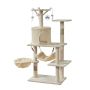 6 Layer Cat Tree Tower With Multilayer Platform Hammock Nest & Hanging Toys