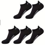 5 Pairs Of Men's Simple Solid Liner Anklets Socks Comfy Breathable Soft Sweat Absorbent Socks For Men's Outdoor Wearing