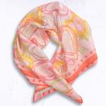 Multi Heart Print Silky Scarf - Melon Free