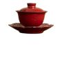 Glazed Red Covered Bowl Ceramic Tea Set Of The Forbidden City