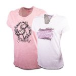 WLA116 117 Twin Pack-wreath paint Tee Shimmer white Ladies - 3XL