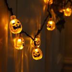 30 LED Solar String Pumpkin Lights