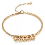 CAS102248 - Engraved Hearts Gold Stainless Steel Bracelet anklet