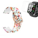 Tznzxm Replacement Bands Compatible With Itouch Air 5 Smartwatch 1.85"SCREEN Protector 3 Pcs Fashion Flower Adjustable Soft Sili