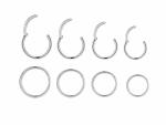 Hqla 4PAIRS 18G Surgical Steel Hinged Clicker Segment Nose Rings Hoop Helix Cartilage Daith Tragus Sleeper Hoop Earrings Body Pi